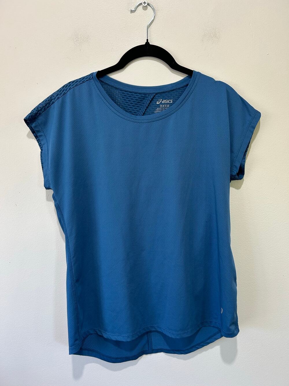 Asics Performance Mesh running shirt womens M blue open back mesh